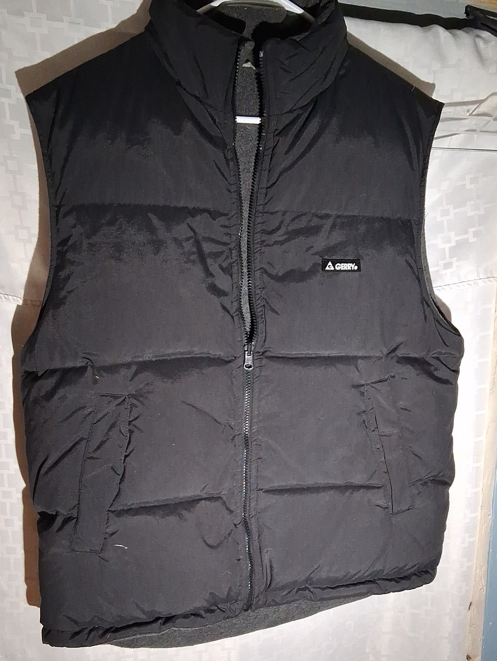 Vintage Gerry Black Reversible down puffer vest Medium